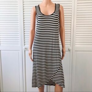 DESIGN HISTORY Black Ivory Striped Sleeveless Dress Size Medium